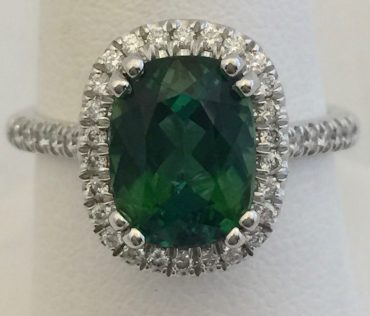 Gold, Diamond and Green Tourmaline Ring R1042
