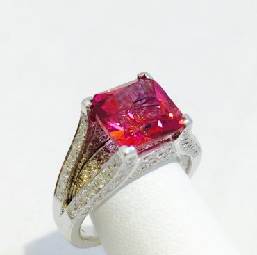 Gold, Diamond and Pink Tourmaline Ring R1051