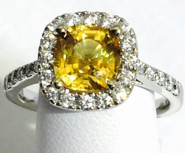Gold, Diamond and Yellow Sapphire Ring R1058
