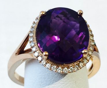 Gold, Diamond and Amethyst Ring R1039