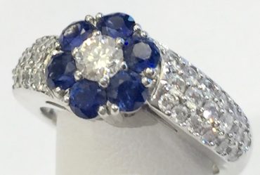 Diamond, Sapphire and Gold Ring R1067