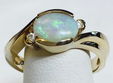 Diamond, Opal and Gold Ring R1094