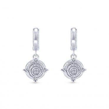 Sterling Silver and Diamond Earrings SS1004