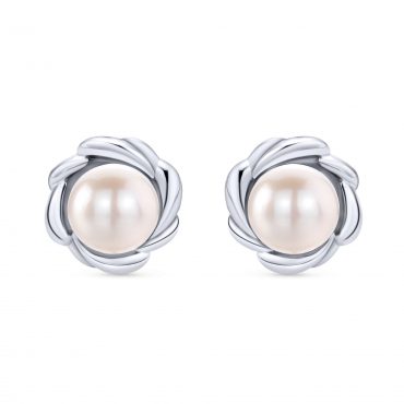 Pearl and Sterling Silver Earrings SS1008