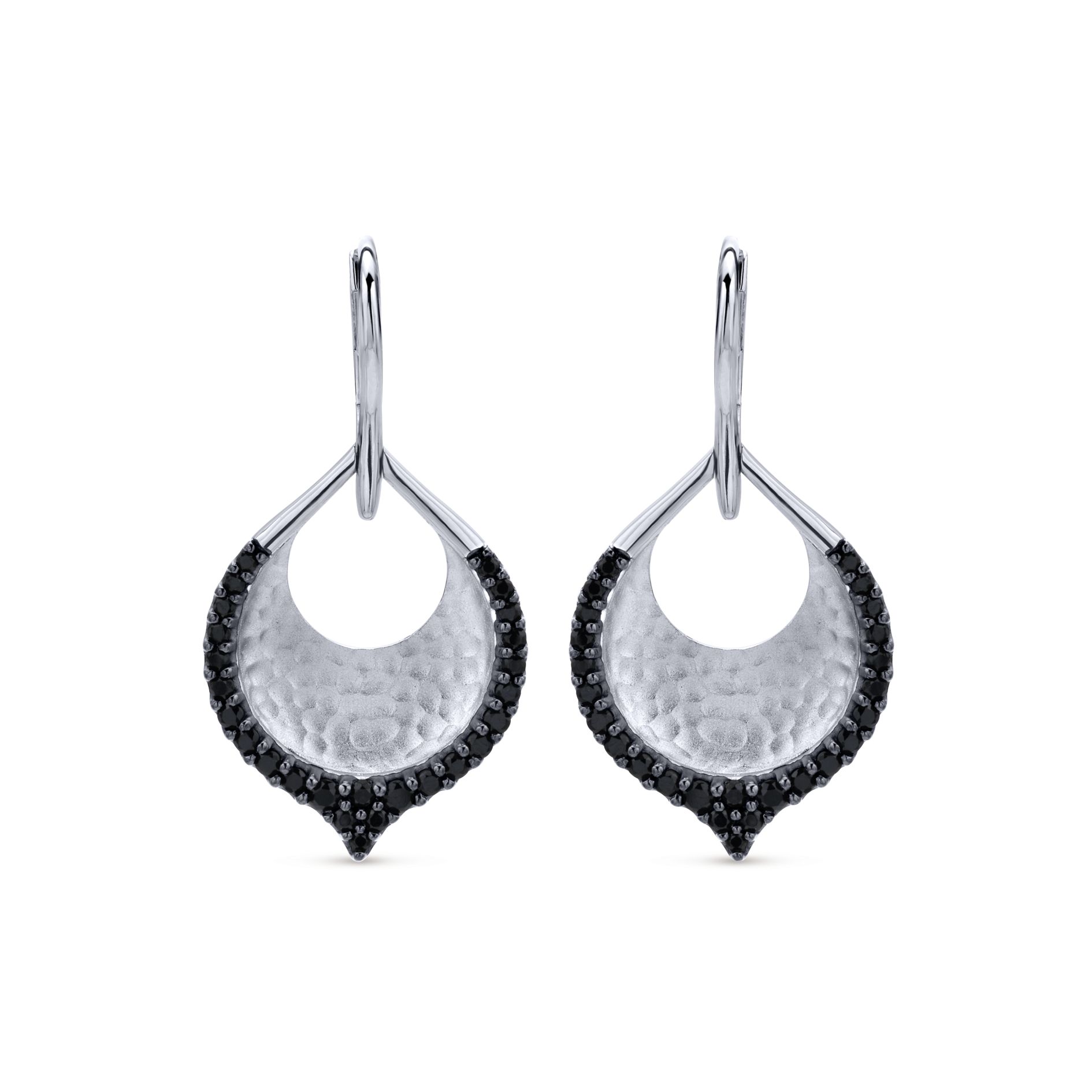 Black Spinel Sterling Silver Earrings #AVEN2160