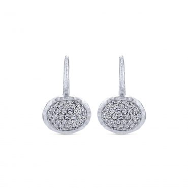 White Sapphire and Sterling Silver Drop Earrings SS1026