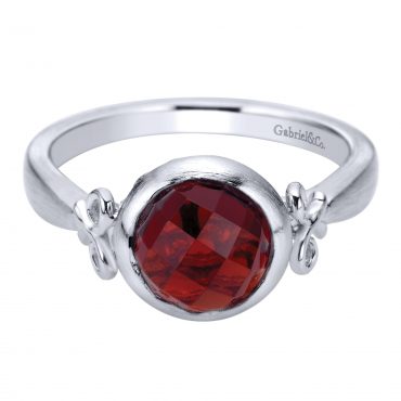 Garnet and Sterling Silver Ring SS1035