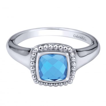 Turquoise, Rock Crystal and Sterling Silver Ring SS1036