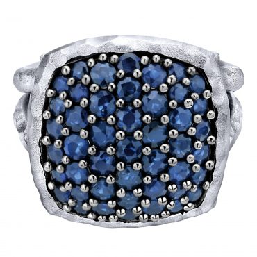 Sterling Silver and Blue Sapphire Ring SS1046