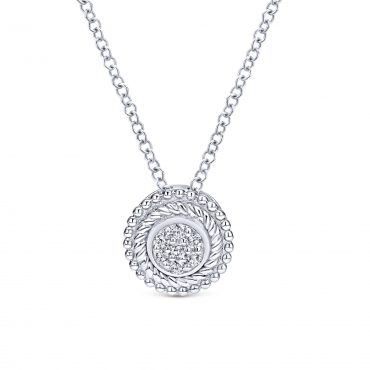 Sterling Silver and Diamond Pendant SS1054