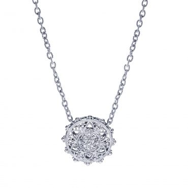 Sterling Silver and Diamond Pendant SS1056