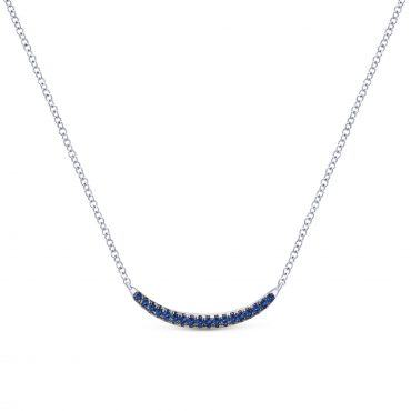 Sterling Silver and Blue Sapphire Necklace SS1060