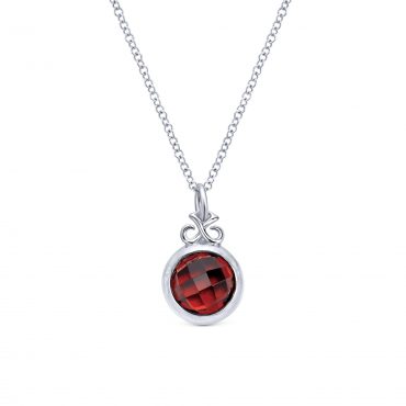 Sterling Silver and Garnet Pendant SS1064
