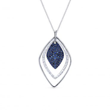 Blue Sapphires and Sterling Silver Pendant SS1074