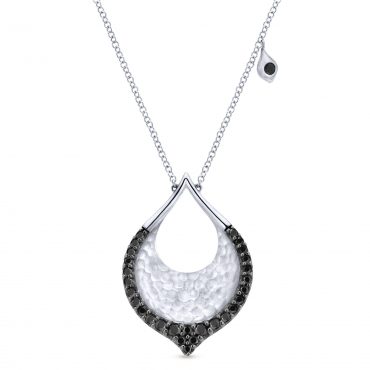 Black Spinel and Sterling Silver Pendant SS1075