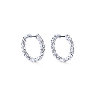 Diamond and White Gold Hoop Earrings ER1074